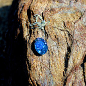 Pendentif "Cristal bleu" - bijoux galatée merveilles - pendentif de sirène - bijoux de sirène - bijoux coquillage - bijoux fantaisies - colliers de sirène